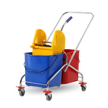 Xe Đẩy Dọn Vệ Sinh 60L 2 Ngăn, Khung Inox Chống Gỉ - 60L2