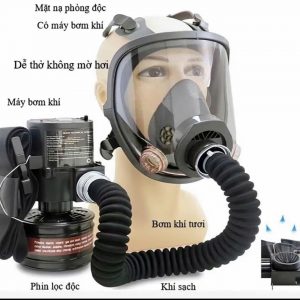 Bộ mặt nạ phòng độc có máy lọc khí - mn1