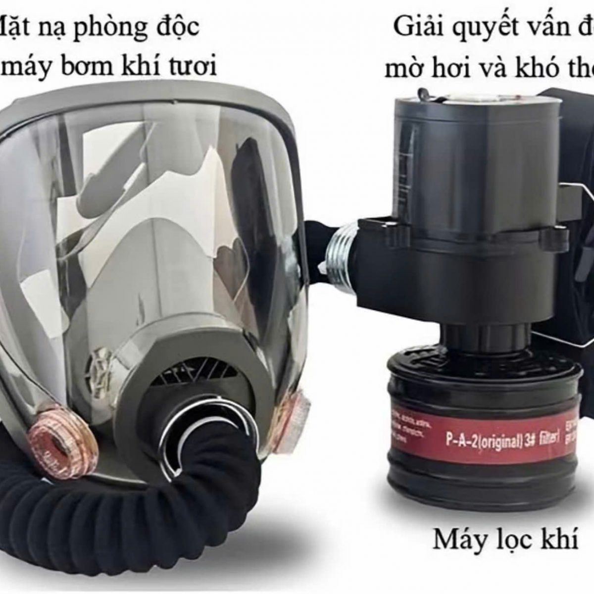 Bộ mặt nạ phòng độc có máy lọc khí - mn2